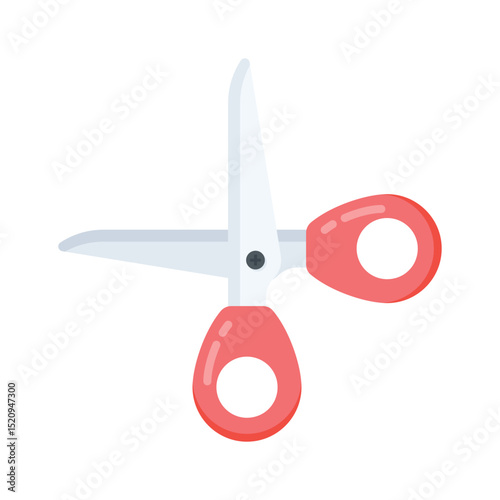 A flat icon showing scissors cutting with sharp blades