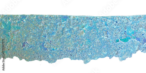 Rusted Grunge Metal Texture with Torn Edges on Transparent Background