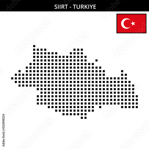 Big square dotted map of siirt in Turkiye