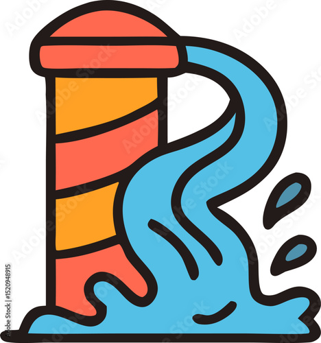 Water slide icons, perfect for amusement park brochures or website banners.