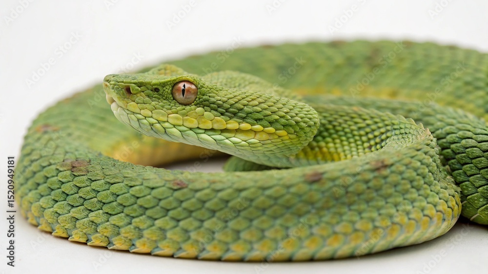 Fototapeta premium Eyelash Viper on studio background