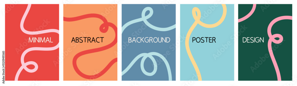 Vibrant Minimalist Wavy Lines Poster Collection