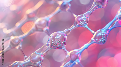 Cell Membrane, A 3D illustration of a cell membrane focused