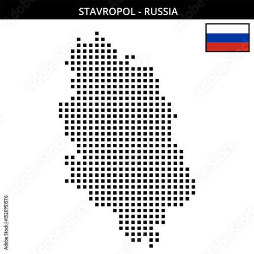 Big square dotted map of stavropol in Russia