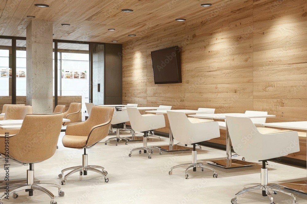 Obraz premium Achieving productivity with well-equipped modern meeting environments.