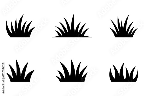 Black grass tufts vector illustration silhouette