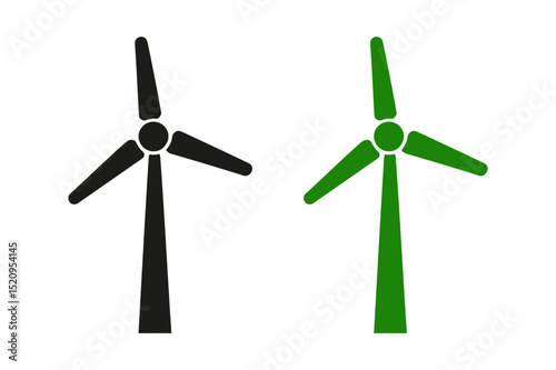 Wind turbine renewable energy power generation icon