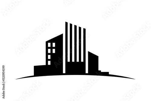 Modern city skyline real estate building silhouette