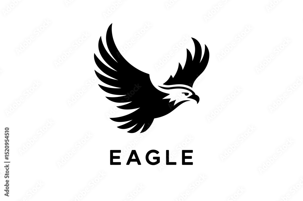 Obraz premium Eagle logo design soaring bird vector illustration
