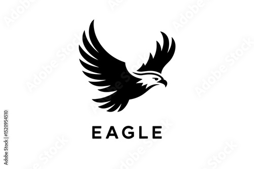 Eagle logo design soaring bird vector illustration