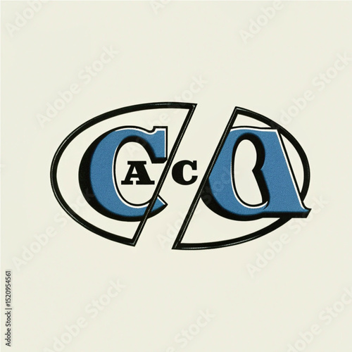CAQ Split Monogram Logo with Bold Letter Design