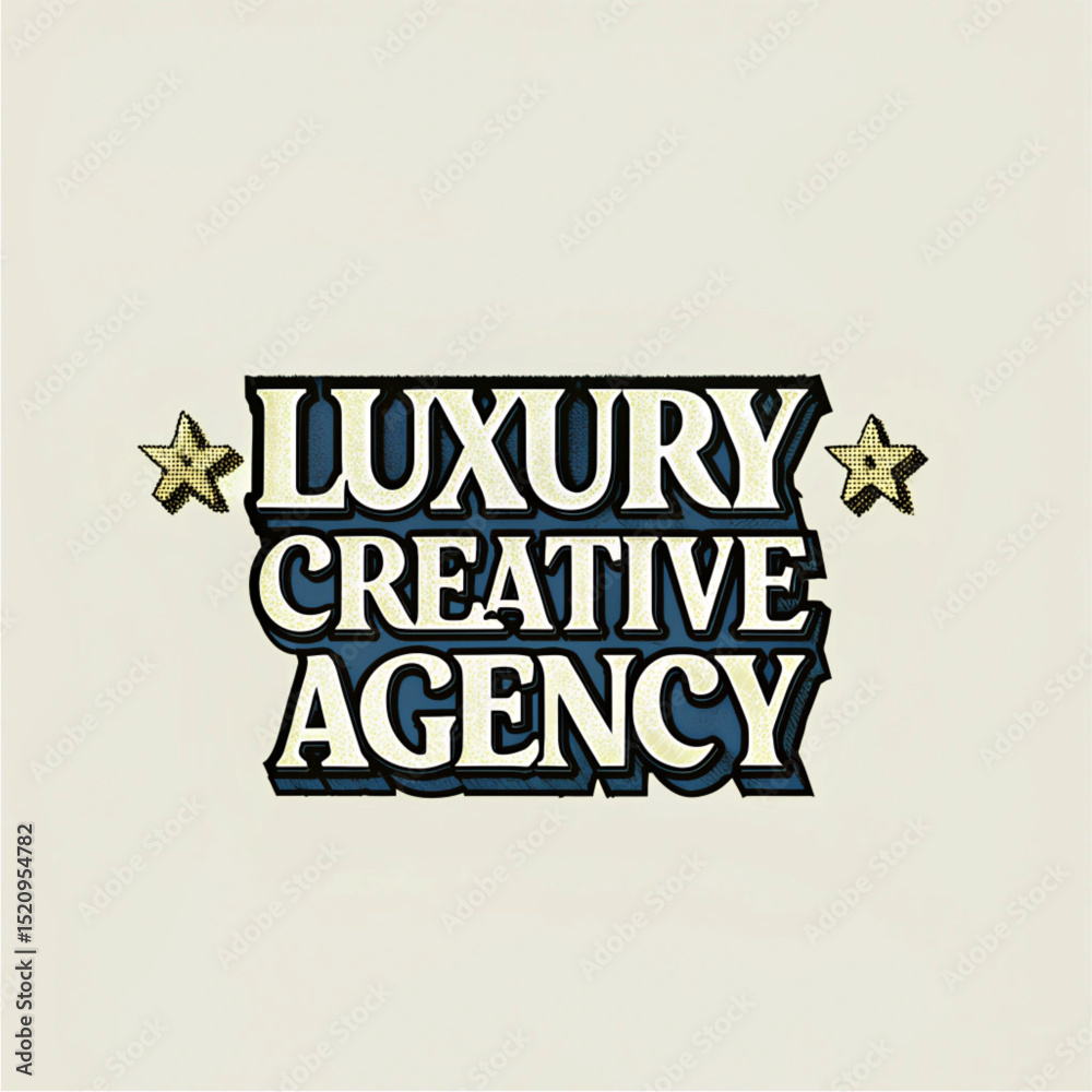 Obraz premium Luxury Creative Agency Logo with Stars and Classic Font