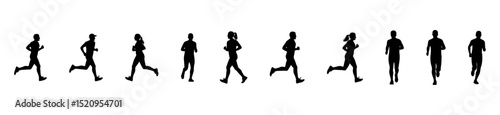 Architectural Drawings people running vector illustrations, front view, human person Minimal style hand drawn. Sections, Elevations, Floor Plans
