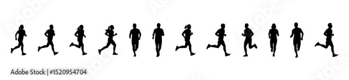 Architectural Drawings people running vector illustration, front view, human person Minimal style hand drawn. Sections, Elevations, Floor Plans