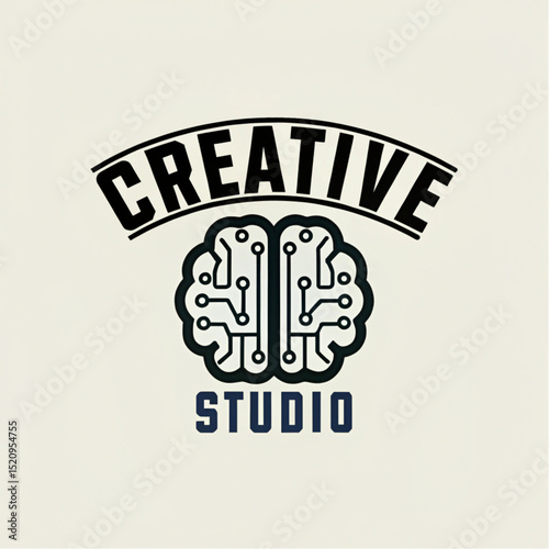 Creative Studio Logo with Brain Icon for Innovation Company