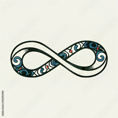 Infinity Loop Logo with Decorative Floral Pattern