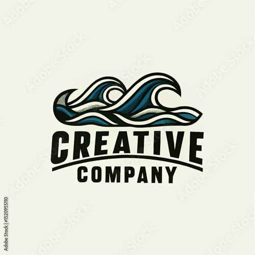 Wave-Inspired Creative Company Logo in Bold Typography
