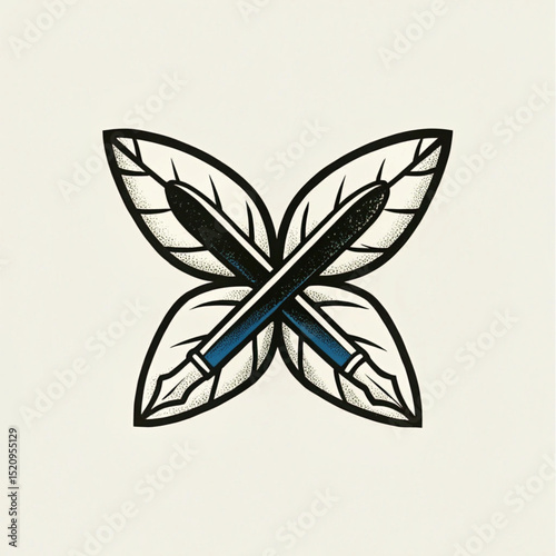 Butterfly Wings Logo in Minimal Style for Creative Studio