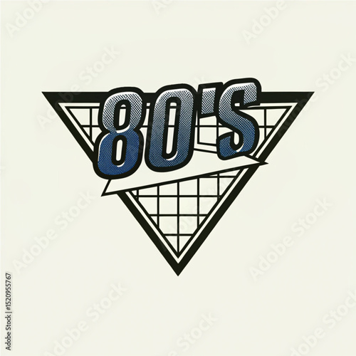 Retro 80s Triangle Emblem Logo with Bold Typography
