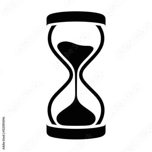 Hourglass symbol of time passing.  Sand flows slowly in hourglass.  Elegant hourglass design perfect for funeral programs or pet loss announcements.