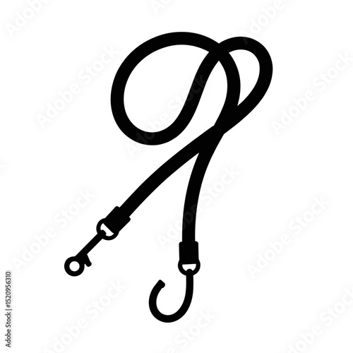 Pet funeral supplies include simple black leash for pet memorial service.  Elegant pet leash for pet funeral ceremony, designed for remembrance and farewell.