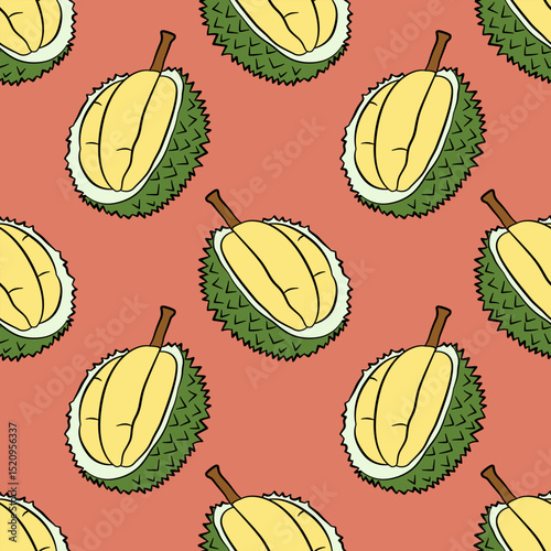 seamless pattern with durian 