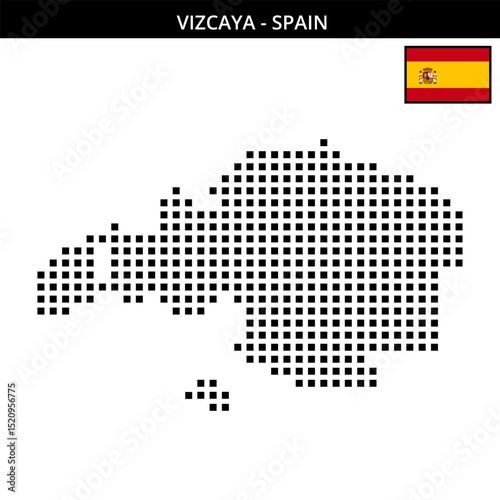 Big square dotted map of vizcaya in Spain