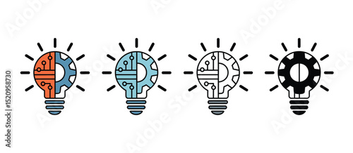 Innovative Technology Ideas Lightbulb Icons Set