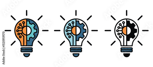 Innovative Ideas Gear Lightbulb Concept Variations