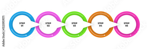 Modern Step-by-Step Infographic Diagram Circular Process Timeline Design