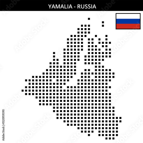 Big square dotted map of Yamalia in Russia