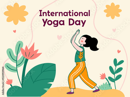 International yoga day woman practicing yoga outdoors