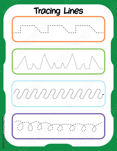 tracing worksheets for kids  preschool