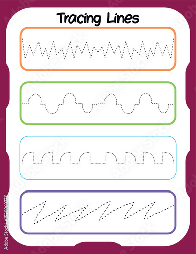 tracing worksheets for kids  preschool
