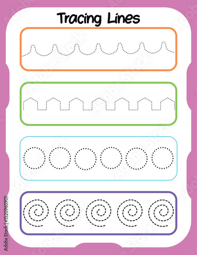 tracing worksheets for kids  preschool