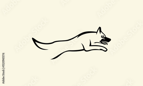 German Shepherd Running Logo.