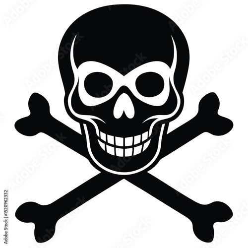 Spooky skull and crossbones illustration a classic symbol of danger and death isolated