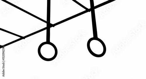 Gymnastic rings hanging from ceiling in minimalistic style  