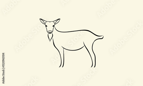 Goat Silhouette Outline.