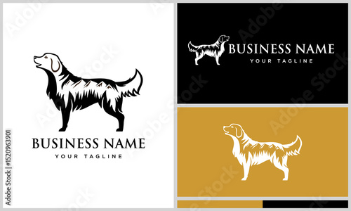 Golden Retriever Logo Design Variations.