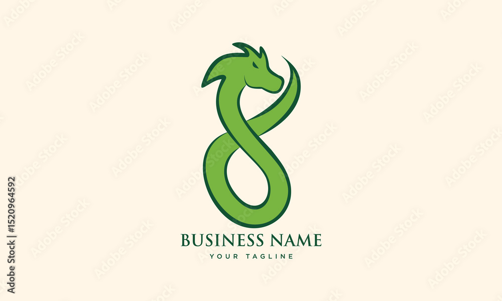 Fototapeta premium Green Dragon Logo Design.