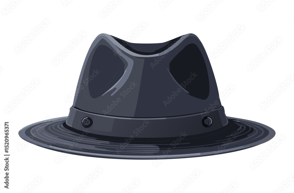 Fototapeta premium Sleek Dark Grey Fedora Hat Isolated