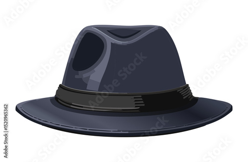 Sophisticated Indigo Felt Fedora Headwear
