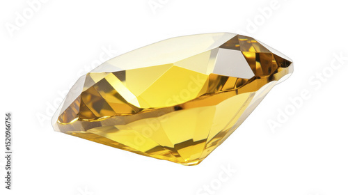 Shiny golden gemstone on a transparent background, PNG image, PNG file