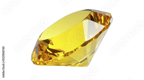 Brilliant yellow gemstone on a transparent background, PNG image, PNG file.