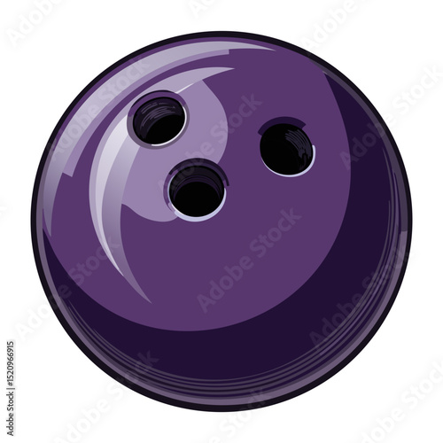 Vibrant Purple Bowling Ball Isolated Graphic