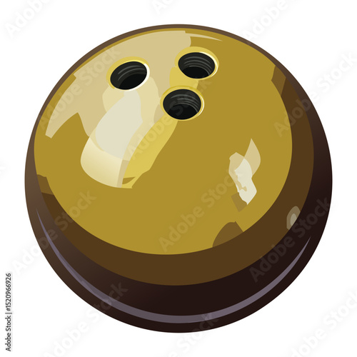 Earthy Yellow Bowling Ball Isolated View