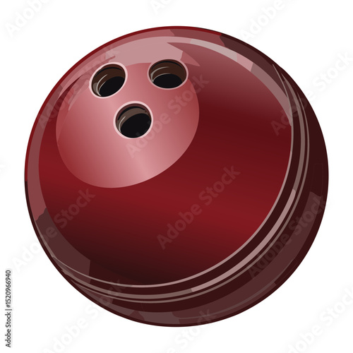 Rich Red-Brown Bowling Ball Isolated Graphic
