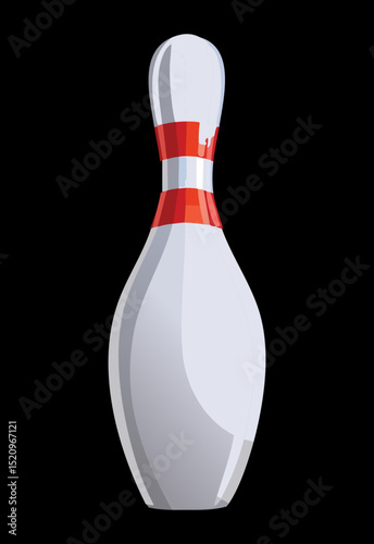 Classic White Bowling Pin Standing Solo
