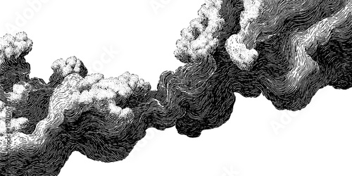 Intricate engraved flowing lines illustration for artistic designs